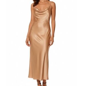 Adrienne Papell Gold Cream Slip Dress Women's Size‎ 12